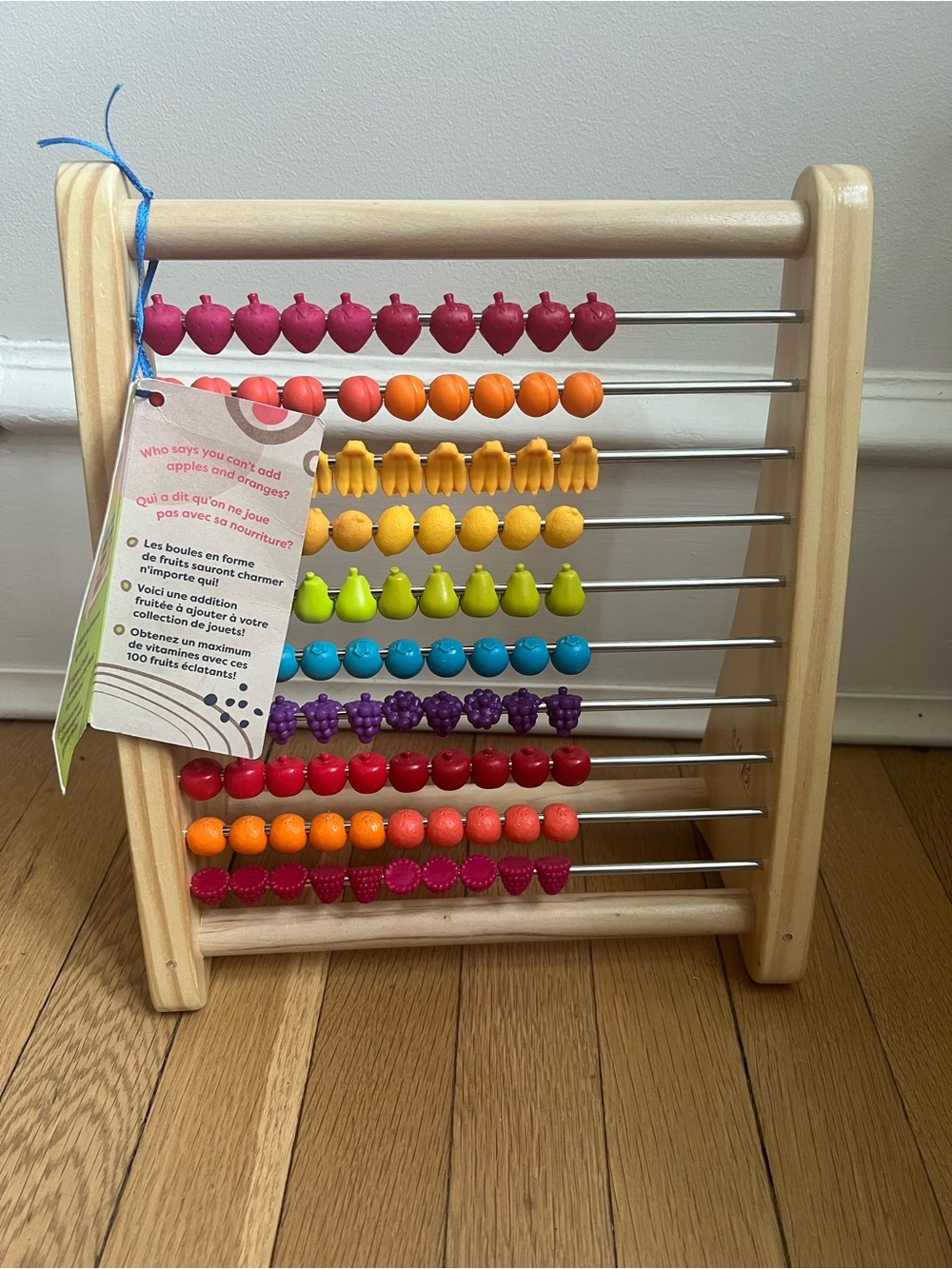 B Toys | Wooden Fruit Abacus Counting Toy - 18+ months - NWT